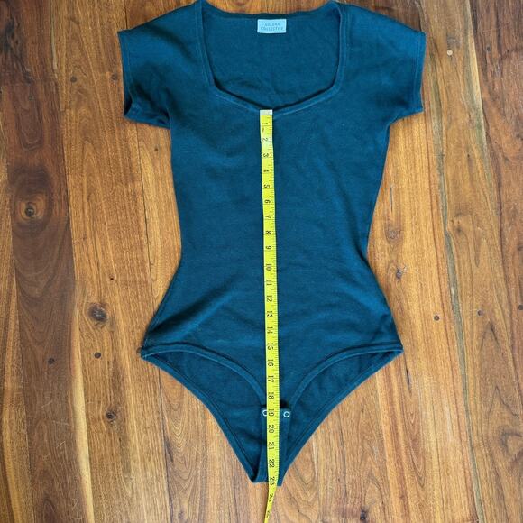 Soluna Collective 100% Pima Cotton Knit Bodysuit in Forest Green - Picture 8 of 10